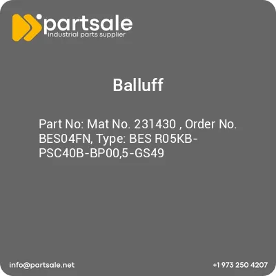 mat-no-231430-order-no-bes04fn-type-bes-r05kb-psc40b-bp005-gs49
