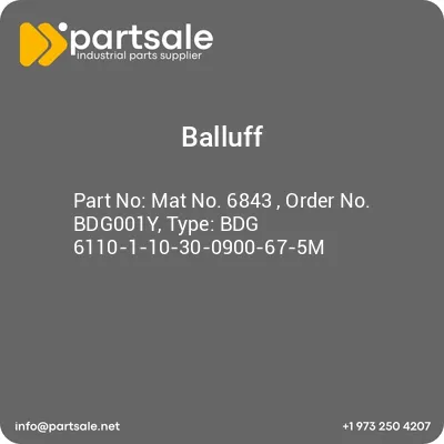 mat-no-6843-order-no-bdg001y-type-bdg-6110-1-10-30-0900-67-5m