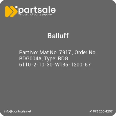 mat-no-7917-order-no-bdg004a-type-bdg-6110-2-10-30-w135-1200-67