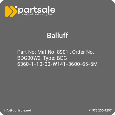 mat-no-8901-order-no-bdg00w2-type-bdg-6360-1-10-30-w141-3600-65-5m