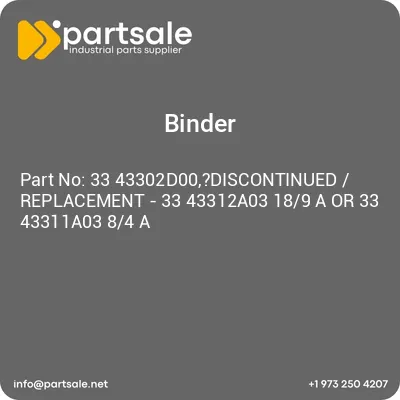 33-43302d00discontinued-replacement-33-43312a03-189-a-or-33-43311a03-84-a