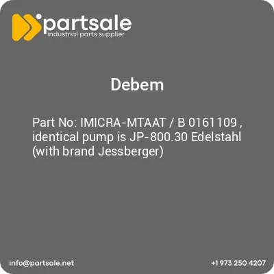 imicra-mtaat-b-0161109-identical-pump-is-jp-80030-edelstahl-with-brand-jessberger