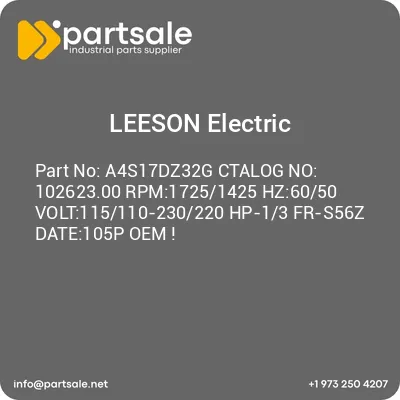 a4s17dz32g-ctalog-no-10262300-rpm17251425-hz6050-volt115110-230220-hp-13-fr-s56z-date105p-oem
