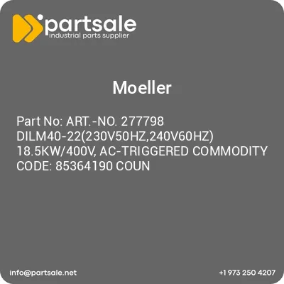art-no-277798-dilm40-22230v50hz240v60hz-185kw400v-ac-triggered-commodity-code-85364190-coun