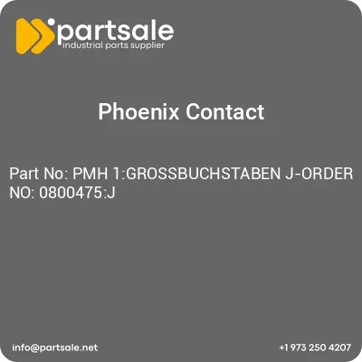 pmh-1grossbuchstaben-j-order-no-0800475j